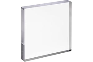 CiaoHER 1in Thickness 7in Square Acrylic Cube Display Block Clear Polished Pedestal Stand Riser Solid Base 7" x 7" x 1", 1 Pack