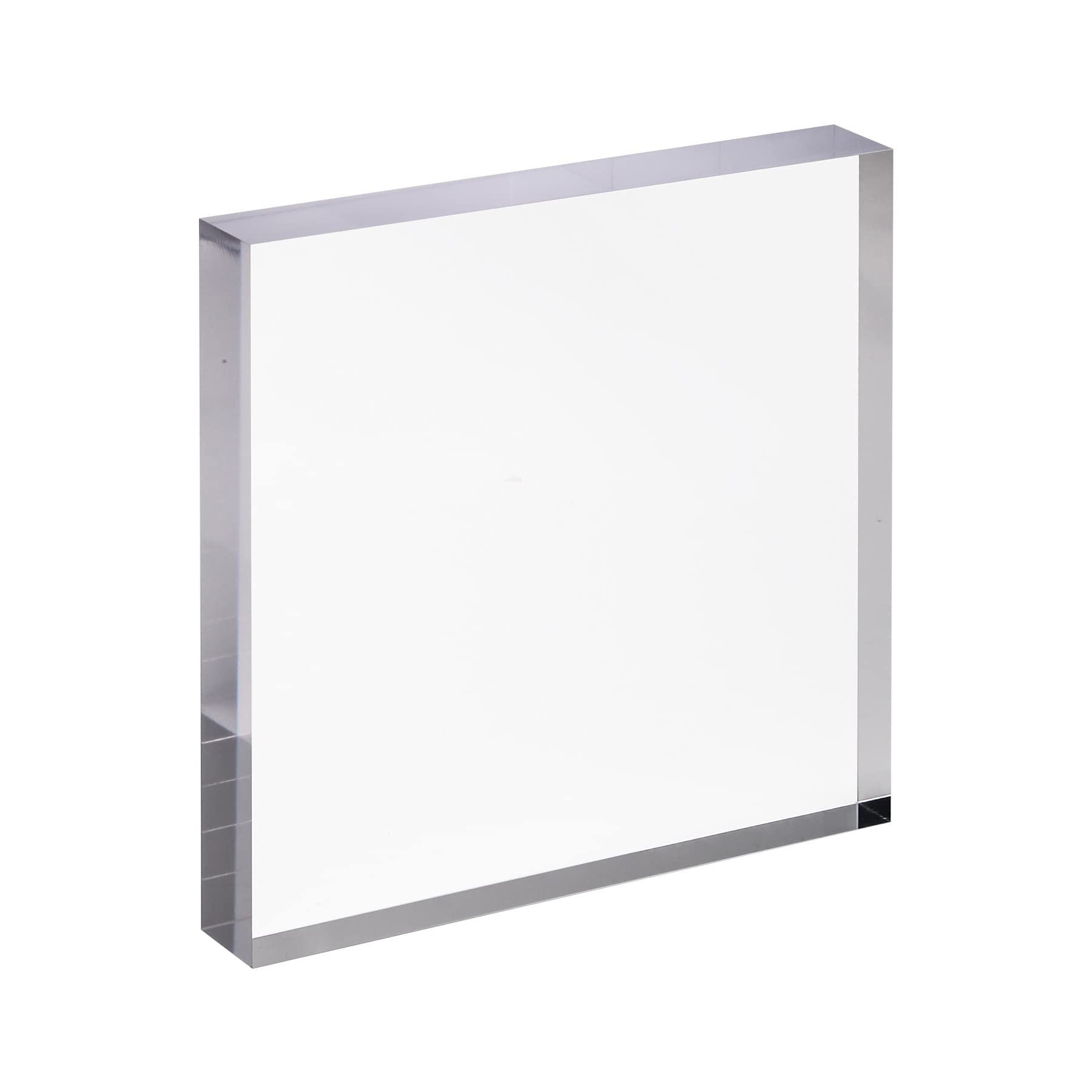 Photo 1 of CiaoHER 1in Thickness 7in Square Acrylic Cube Display Block Clear Polished Pedestal Stand Riser Solid Base 7" x 7" x 1", 1 Pack