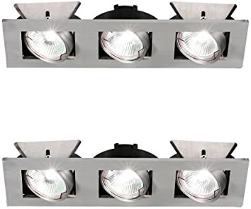 Pack of 2, Halolite 12V MR16 Aluminium Adjustable Triple Spot/Down Light