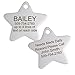 Stainless Steel Pet Id Tags, Personalized Dog Tags & Cat Tags. Up to 8 Lines of Text – Engraved Front & Back. Bone, Round, Heart, Flower, Shield, House, Star, Rectangle, & Bow Tie.