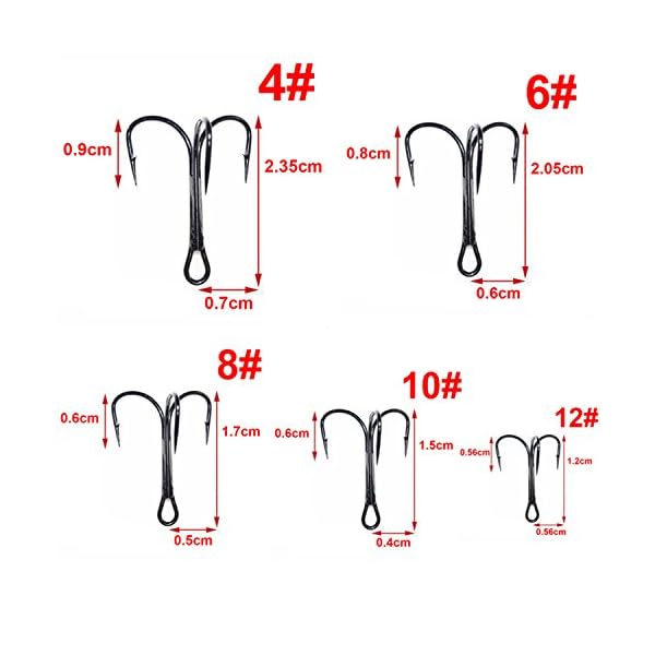 Easy-Catch-150packbox-3551-Size-4-6-8-10-12-Round-Bend-Classic-Extra-Sharp-Fishing-Treble-Hooks-Fishing-Hooks-Set-for-Saltwater-Fishing