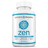 Anti-Anxiety Formula - Enhance Mood Manage Stress - Scientifically Formulated for Anti-Anxiety - Natural, Non-GMO & Gluten-Free - Premium 60 Veggie Capsules - Amped Pharma Zen