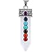SUNYIK 7 Chakra Crystal Point Pendant Bead for Necklace,Sword of Life,Rock Quartz