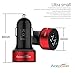 [Certified by Apple - Lifetime Warranty] ACEPower® Dual USB Ports 3.4A/17W Portable USB Car Charger for iPhone 6 6plus 5 5S 5C 4 4S,iPad 4 3 2,iPad mini,iPad air Battery Power Supply for All Apple Device, Galaxy, Cell Phones, Tablet, Android Devices, Portable Cigarette Lighter Plug, Mobile Travel Charging Station 12V Input (Lightning Cable/Adapter Not Included)- Premium MFI Quality (Black w. Red Band)