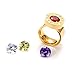 CIUNOFOR Wide Band Enhancer Ring for Women Yellow Red Purple White CZ Ring Gold Rose Gold Plated Stainless Steel Ring