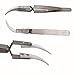 Precision Reverse ceramic stainless steel Tweezers Cross Lock Soldering Tool/for Electronics, Jewelry-Making, Laboratory Work，Non-Conductive Anti-Static Highly Heat Resistant