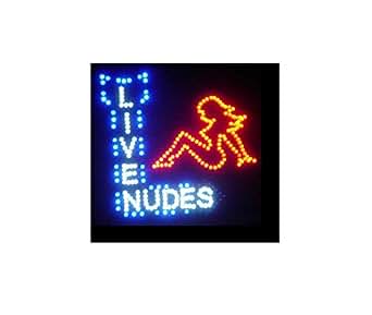 Flashing LED Sign - Live Nudes Motion Effect! - Track Lighting Rails