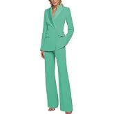Botong Double Breasted Womens Pant Suit Slim Fit Work Business Suit Prom | Slim Fit,Peak Lapel,Office Lady Suit,Prom Wedding Tuxedos,Women Suit for Work Professional
