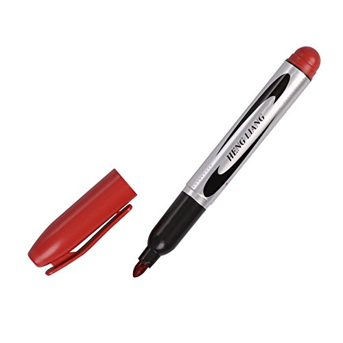 10 Count Permanent Markers Thick Point Resists Fading and Water Permanent Marker Pens Black Red Marker for Glass Metal Plastic Wood Paper