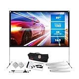Pyle Projector Screen with Stand - 80" 16:9 HD 4K