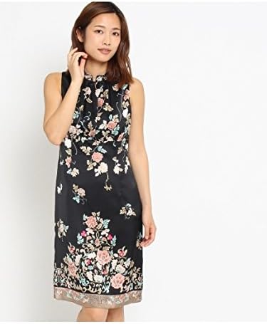 Amazon Co Jp Sunauna スーナウーナ シノワズリフラワーワンピース ブラック 119 40 L 服 ファッション小物