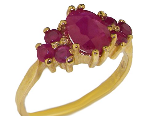 10k Yellow Gold Natural Ruby Womens Classic Ring - Sizes 4 to 12 Available