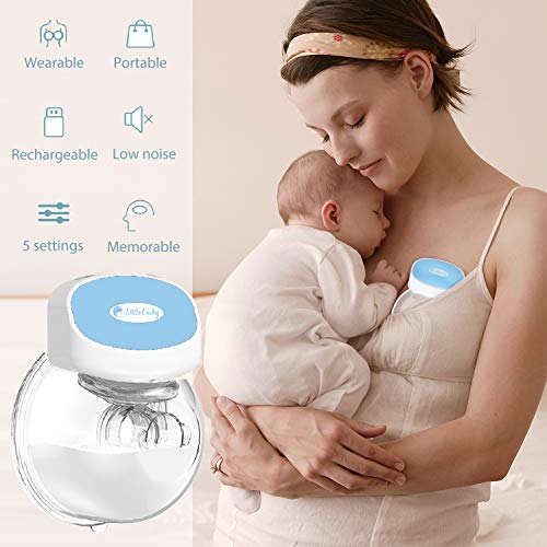 LittleLucky Wearable Breast Pumps Electric Hands Free Portable Wirefree
