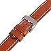 Tech Swiss Watch Band Thick Leather Like Original Heavy Buckle Tan Brown White Stitching 22mm