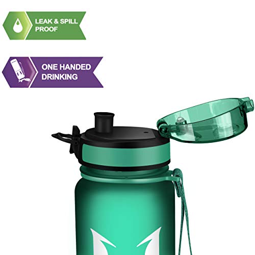 Super Sparrow Sports Water Bottle - 350ml-500ml-1000ml - Non-Toxic BPA Free & Eco-Friendly Tritan Co-Polyester Plastic - Fast Water Flow, Flip Top, Opens with 1-Click - (Forst Green, 1500ml-50oz) - Thumbnail 4