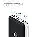 Power Bank, 20000mAh Portable Charger External Battery Pack with 3-Port 5.2A for Phones and Tablets (Black)