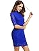 ANGVNS Women Lace Slim Fit Middle Sleeve Pencil Floral Dress For Party