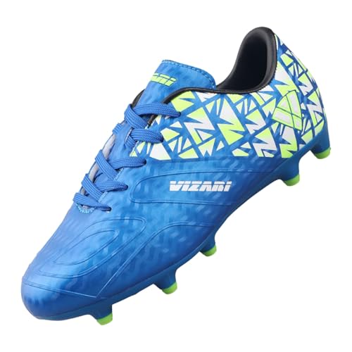 Vizari Pismo Junior Firm Ground Youth Soccer Cleats for Boys & Girls - Blue, Si…