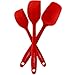 3 Piece Premium Silicone Kitchen Cooking Utensils - Pro Grade 600 Degrees, High Heat-Resistant - Spatulas, Turners, Scrapers, Durable, Flexible, Non-Stick Design by Premium Home Quality (Red)
