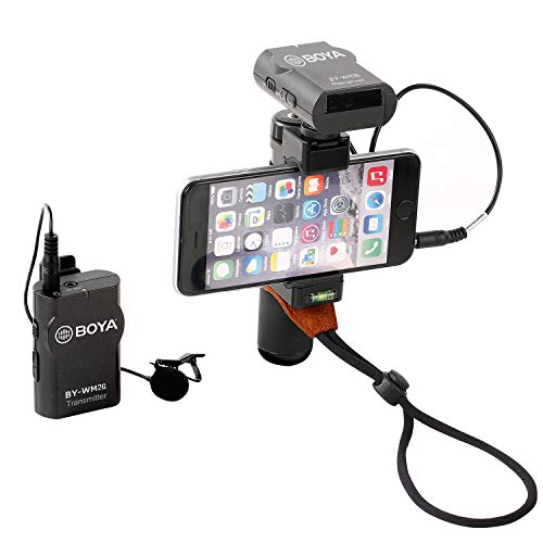 BOYA BY-WM2G Wireless Lavalier Microphone System Compatible with iPhoneX 8 8 Plus 7 6 Smartphone,Canon 6D 600D Nikon D800 D3300 Sony A7 A9 DSLR GoPro Hero4 Hero3 Hero3+ Action Cameras