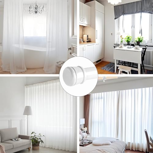 Curtain Poles for Pressure Curtains Extendable Curtain Rod Pressure Curtain Rods Without Drilling for Windows Shower Wardrobe White 85 – 230 cm Diameter 32 mm