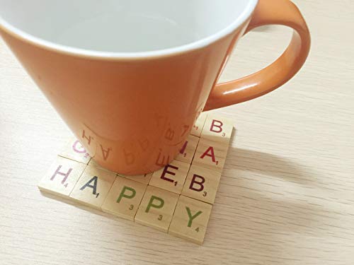 Abbaoww 500 Colorful Wooden Scrabble Tiles Letter Tiles Wood Pieces-Great for Crafts, Pendants, Spelling,Scrapbook - Thumbnail 4