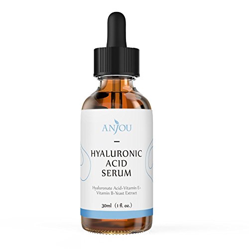 Anjou Hyaluronic Acid Serum, for Skin & Eyes, 1 oz, Pure Moisturizer to Hydrate & Enriches Skin, Reduce Wrinkles & Fine Lines, Paraben Free