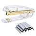 FIDGET PENCIL Gold Stapler Desktop Stapler with 1000 Pieces Silver Staples School Office Supplies Desk Accessory (Gold)
