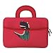 MoKo Fire HD 10 Inch Kids Tablet Sleeve Case Bag, [Shock-Proof] Zipper Handle Pouch Portable Neoprene Cover for Amazon Fire HD 10 Kids Edition, Kindle Fire HD 10.1 Inch - Dinosaur Red