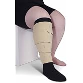 CircAid Juxtalite HD Adjustable Lower Leg Compression Wrap for Men &amp; Women | HD lower leg garment with easy-on strap, hook-and-loop bands, two undersocks and lightweight machine-washable fabric
