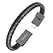 Auzev Type-C USB Bracelet Charging Cable Braided Wrist Band Sync Data Charger Cord for Samsung Galaxy (Black, L（8.2