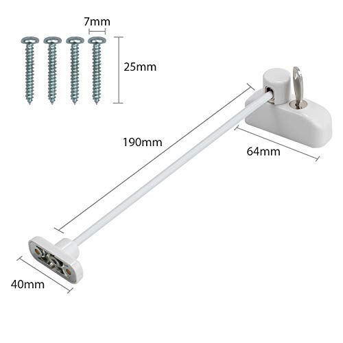 Kamtop Window Restrictor Locks 4 Packs Security Cable for Child Baby Safety Window Locks Door Locks with Screws Keys