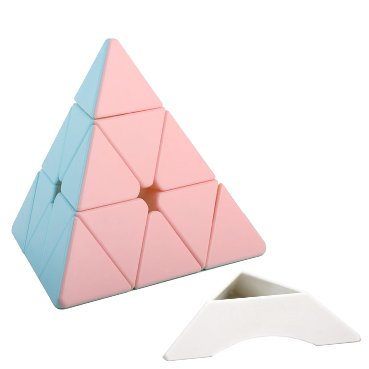 Oostifun ChuanQi Legend S 3x3x3 Cube Pyramid Triangle Four-axis Tetrahedron Puzzle 3x3 Smooth Turning Puzzle Bright Pink Stickerless With One Cube Tripod (Multicolor)