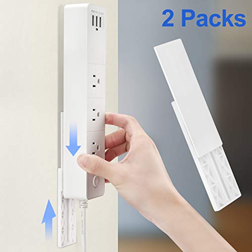 Self Adhesive Power Strip Wall Mount, Frylr No Damage Wall-mounted Fixator Holders Mount Reusable for Power Strips Cable Organizers, Photo Frame, Wall Clock, Cabinet Light, Movable(2 Pack) - Thumbnail 6