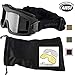 Lancer Tactical AERO 3mm Thick Dual Pane Lens Eye Protection Safety Goggle System ANSI Z87 1 Rated Industry Standard Panel Ventilated w/Anti-Scratch Shield Fully Adjustable