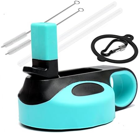 MOCE Straw Lid for 12oz - 64oz Hydro Flask Wide Mouth Sports Water Bottle (Mint Green/Black)