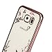 FDTCYDS Galaxy S6 Case,Rhinestone Transparent Electroplated Slim Fit Lightweight Metallic Luster TPU Case Cover for Samsung Galaxy S6 - Flower Rose Gold