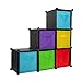 [10-Pack,Assorted Colors] Durable Storage Bins, Containers, Boxes, Tote, Baskets| Collapsible Storage Cubes for Household Organization | Fabric & Cardboard| Dual Handle | Foldable Shelves Storages