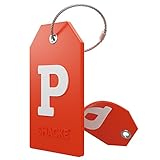 Initial Luggage Tag with Full Privacy Cover and Stainless Steel Loop – (Letter P)