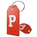 Initial Luggage Tag with Full Privacy Cover and Stainless Steel Loop – (Letter P)
