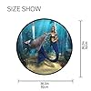 ALAZA 3D Mermaid Dolphin Ocean Round Area Rug Non Slip Rug Floor Mat Carpet Entryway Hallway Sofa Living Room Bedroom Home Decor 3' Diam