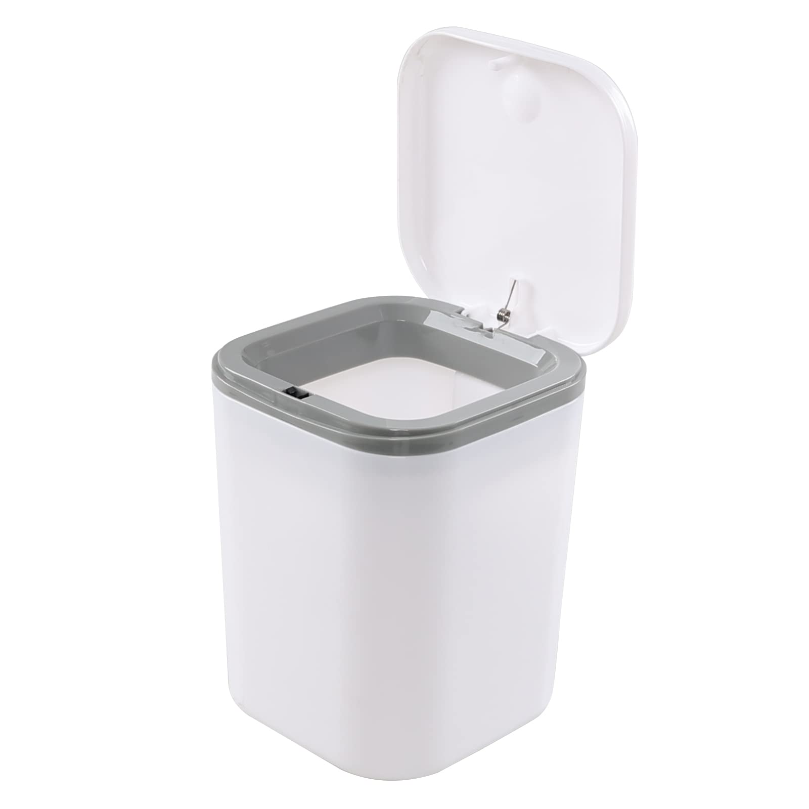 Asking 2 Liter Mini Desktop Trash Bin, Plastic Tiny Desktop Waste Bins, White