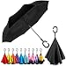 EEZ-Y Reverse Inverted Windproof Umbrella - Upside Down Umbrellas with C-Shaped Handle for Women and Men - Double Layer Inside Out Folding Umbrella