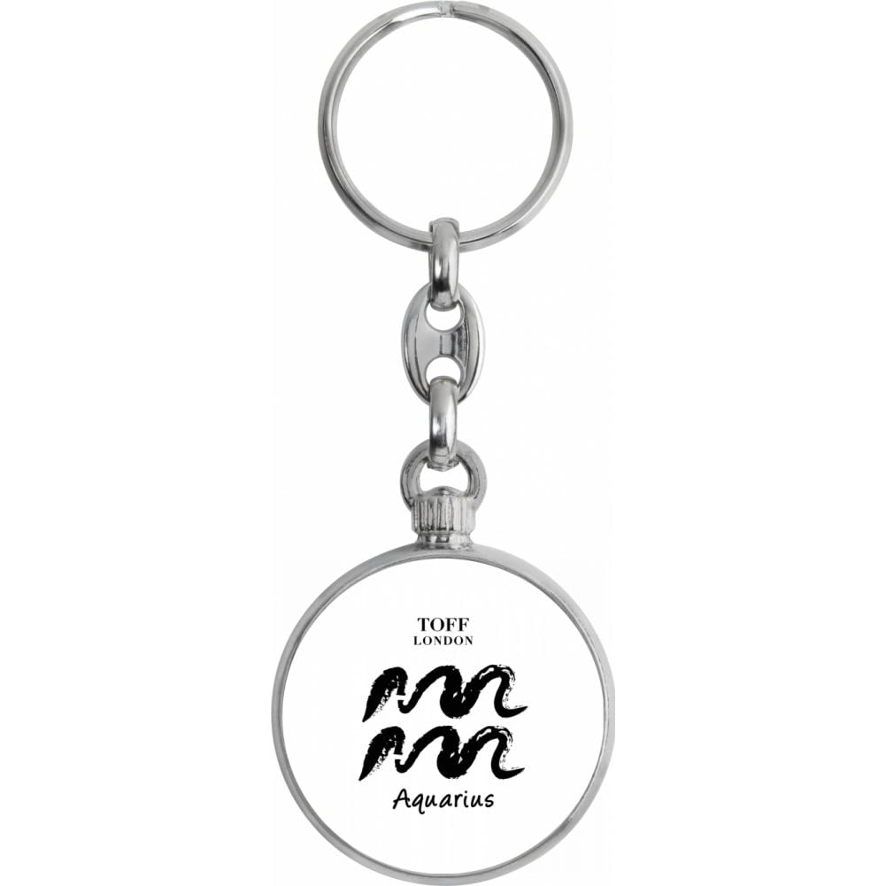 Toff London White Aquarius Keyring