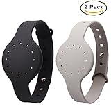 Misfit Shine 2 Wristband By Allrun, 2pcs Replacement Wrist Band Strap For Misfit Shine 2 (No tracker, Replacement Bands Only) (Black&Grey)