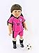 Pink & Black Soccer Player Outfit with Uniform, Shin Guards, Socks, Soccer Ball, and Shoes | Fits 18