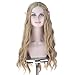 Miss U Hair Long Wavy Flax Golden Ash Blonde Hair Women Party Cosplay Costume Wig with Elf Ears Halloween primary