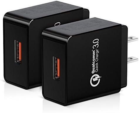 Quick Charge 3.0, 18W USB Wall Charger- iSeekerkit 2Pack Portable Qualcomm Certified QC 3.0 Fast Travel Adapter Block Compatible Samsung Galaxy Note8/S8/S8+, iPhoneX/8, LG G6/V30, HTC 10 and More