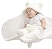 Pinleck Newborn Baby Boy Girl Cute Cotton Plush Receiving Blanket Sleeping Wrap Swaddle (White, One Size)