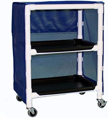 Care Products 635E-RB E-Line Thin 2-Shelf Linen Cart with 20" x 25" Shelves &amp; Cover, 36.5" Height, 20" Wide, 27" Length, PVC